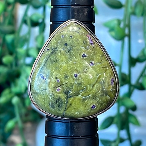Green Serpentine stone ring